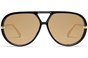 VANLINKER Oversized Trendy Polarized Aviator Sunglasses for Women Men Retro Round Sunglasses Vintage Shield Shades VL9798