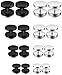 FUNRUN 8 Pairs Stainless Steel Stud Earrings for Women Men Ear Piercing Studs Round Tunnel Black and White 9-12mm