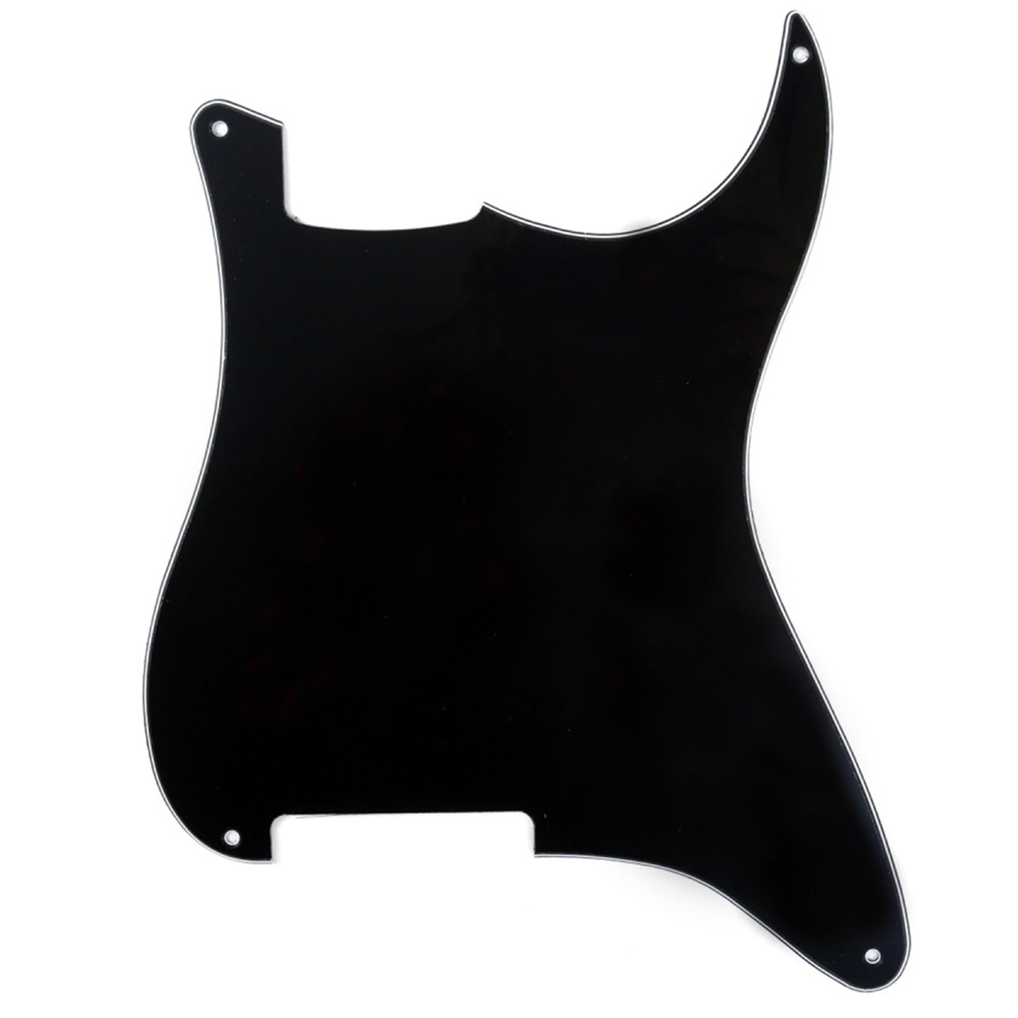 Musiclily 4 Hole Guitar Stratocaster Pickguard Blanks Material for Strat Style Guitar Custom, 3Ply Black — image 1