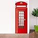 Fymural 3D Telephone Booth Door Wall Mural Wallpaper Stickers Vinyl Removable Decals for Kid Baby Room Decoration 30.3x78.7