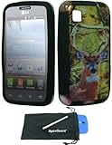 For LG Optimus Dynamic II 2 L39C Slim Design Duo Layer Hybrid Phone Protector Cover Case with Stylus Pen and ApexGears (TM) Phone Bag (Deer Hunting)