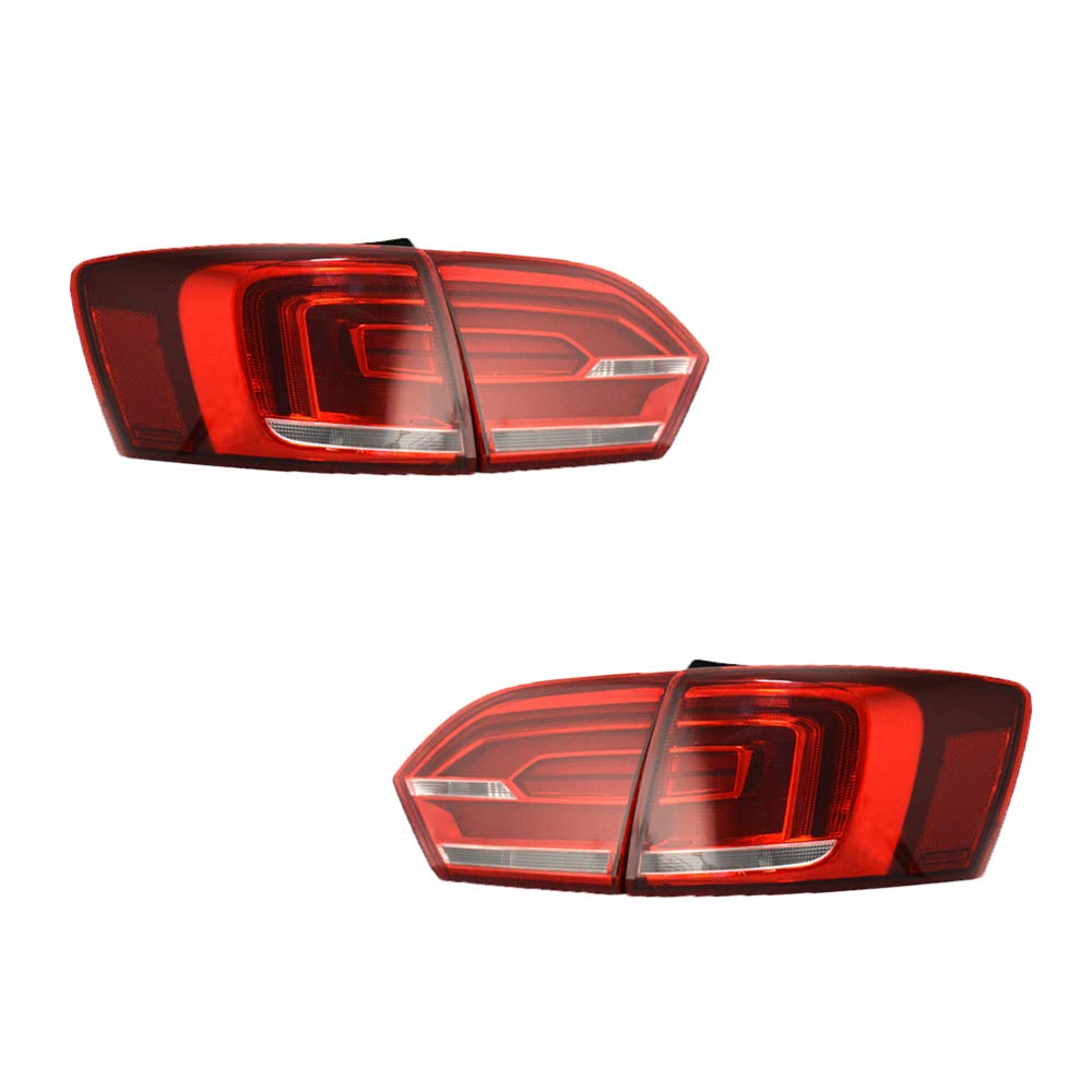 new led taillights assembly for volkswagen jetta 2011 2014 led rear lamp brake reverse light rear back up lamp drl car tail lights 1 years warranty 1 pair amazon in car motorbike
