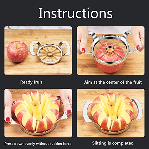 Apple Slicer ,12 Blade Extra Large Apple Corer Peeler Slicer Stainless
