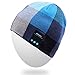 Bluetooth Hat,Qshell Rechargeable Audio Beanie Fashional Double Knit Skully Cap with Wireless Stereo Headphone Headset Earphone Speakerphone Mic for Sports Skating Hiking Camping Christmas Gift-Blue