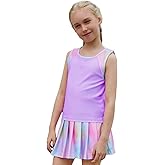 MODAFANS Girls Tennis Golf Pickball Dress Athletic Outfits Kids Tank Top and Skorts Sets