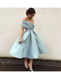 Tsbridal - Vestido de dama de honor con cuello en V y bolsillos, para mujer