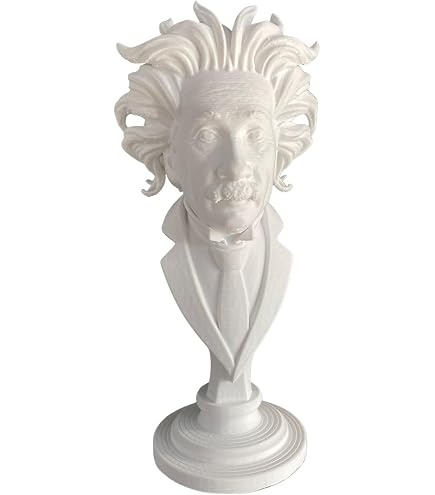 Busto De Albert Einstein En PLA - Decoración Art Deco Para Oficina Y Hogar. Altura 20 Cm.