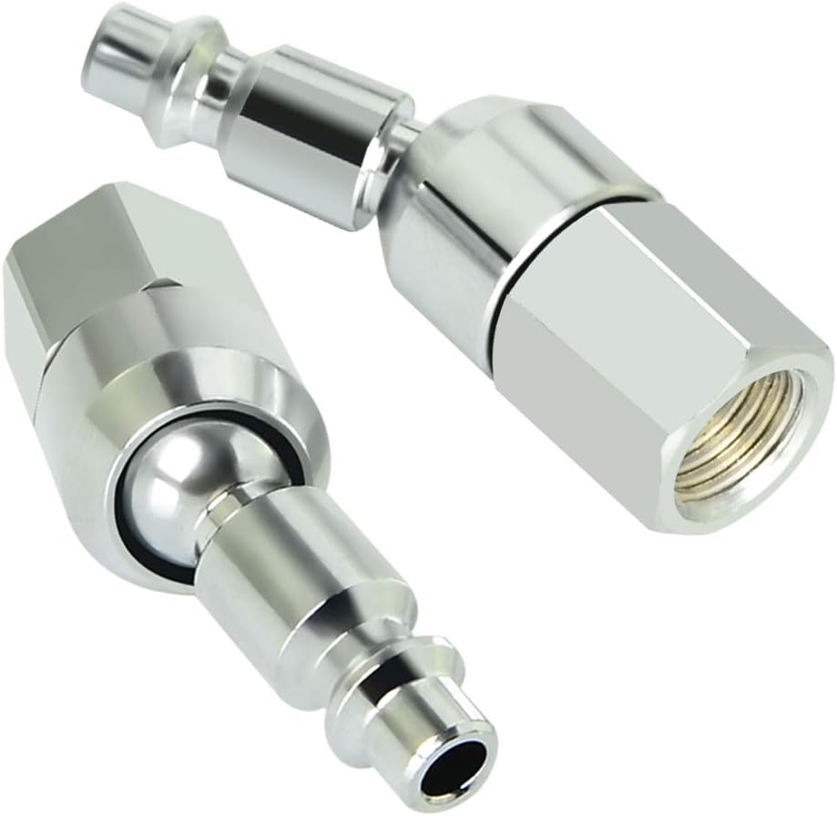 Gasher 1/4" Swivel Air Plug, 3-Pack Industrial Swivel Coupler and Plug, 1/4-Inch NPT Female Thread, Air Hose Fittings - - 