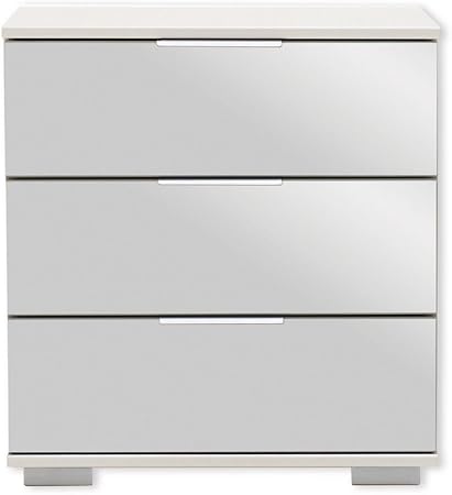 Wimex German Mirror White Chest 3 Drawer Chest Bedside Cabinet