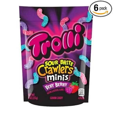Trolli sour brite crawlers minis gummi candy, very berry #3 (041420110221)