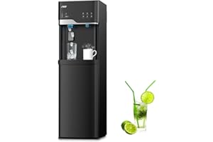 IKT Self Clean 4 in 1 Water Cooler Dispenser with Ice Maker for 5 Gallon Bottle Bottom Load 22lbs Daily Capacity Child Safety