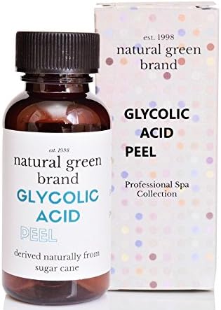 Natural Green Brand Glycolic Acid Peel, Derived Naturally from Sugarcane, 1 oz.