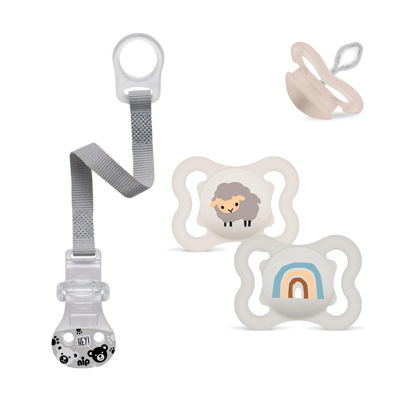 MAM SkinSoftTM Silikon Dummies 0-6 Months incl. sterilising and Transport Box & Nip Band