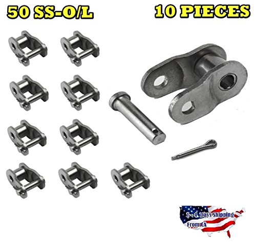 50 SS Stainless Steel Roller Chain Offset Link (10PCS)