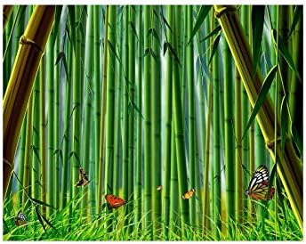Novelty Bamboo Art Design Collage Poster Paper Print Wall Art Living Room Home Office Decor 14 x 11 inches