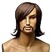 GOOACTION Male Fashion Short Dark Brown Slight Curly Natural Wig with Bangs Business Men Style Daily Synthetic Hair Wigs