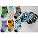 Yaobabymu 6 Pairs 16-36 Months Baby Boy's Girl's Non Skid Ankle Cotton Toddler Anti Skid Slip Slipper Stretch Knit Socks Gift, Footsocks sneakers Socks,Length 10-12cm