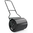 Arnot Lawn Roller, Heavy-Duty Push/Tow Behind Water/Sand Filled Roller for Park, Garden, Yard, Ball Field, 16x20-Inch, 60L/ 16 Gallons, Black