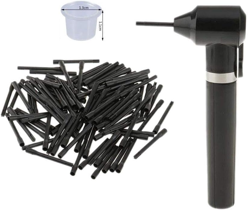 Bluewhale Tattoo Pigment Makeup Electric Ink Mixer Eyebrow Color Supply Tool Agitator Machine 100 Mixing Sticks 100pcs Ink Caps Set For Microblading Tattooing Supplies.