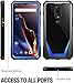 OnePlus 6T Case, Poetic Guardian [Scratch Resistant Back] [Built-in-Screen Protector] Full-Body Rugged Clear Hybrid Bumper Case for OnePlus 6T (2018) - Blue