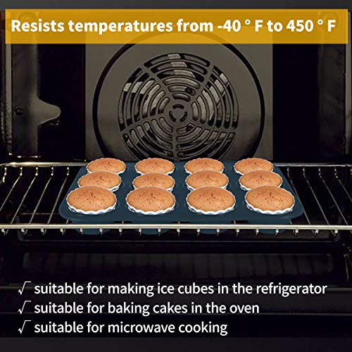 Vnray Silicone Muffin Baking Pan & Large Cupcake Tray 12 Cup Nonstick