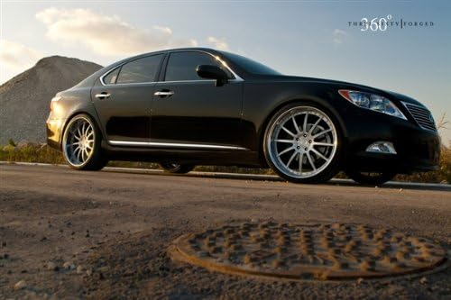Lexus LS460 LS Right Side Black on 360 Forged wheels VIP HD Poster 24 x 16 Inch Print
