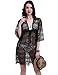 Summer Beach Cover Ups for Women V-Neck Sexy Lace Tunic Oversize Loose Swimwear Swimsuit Bikini Dress Black