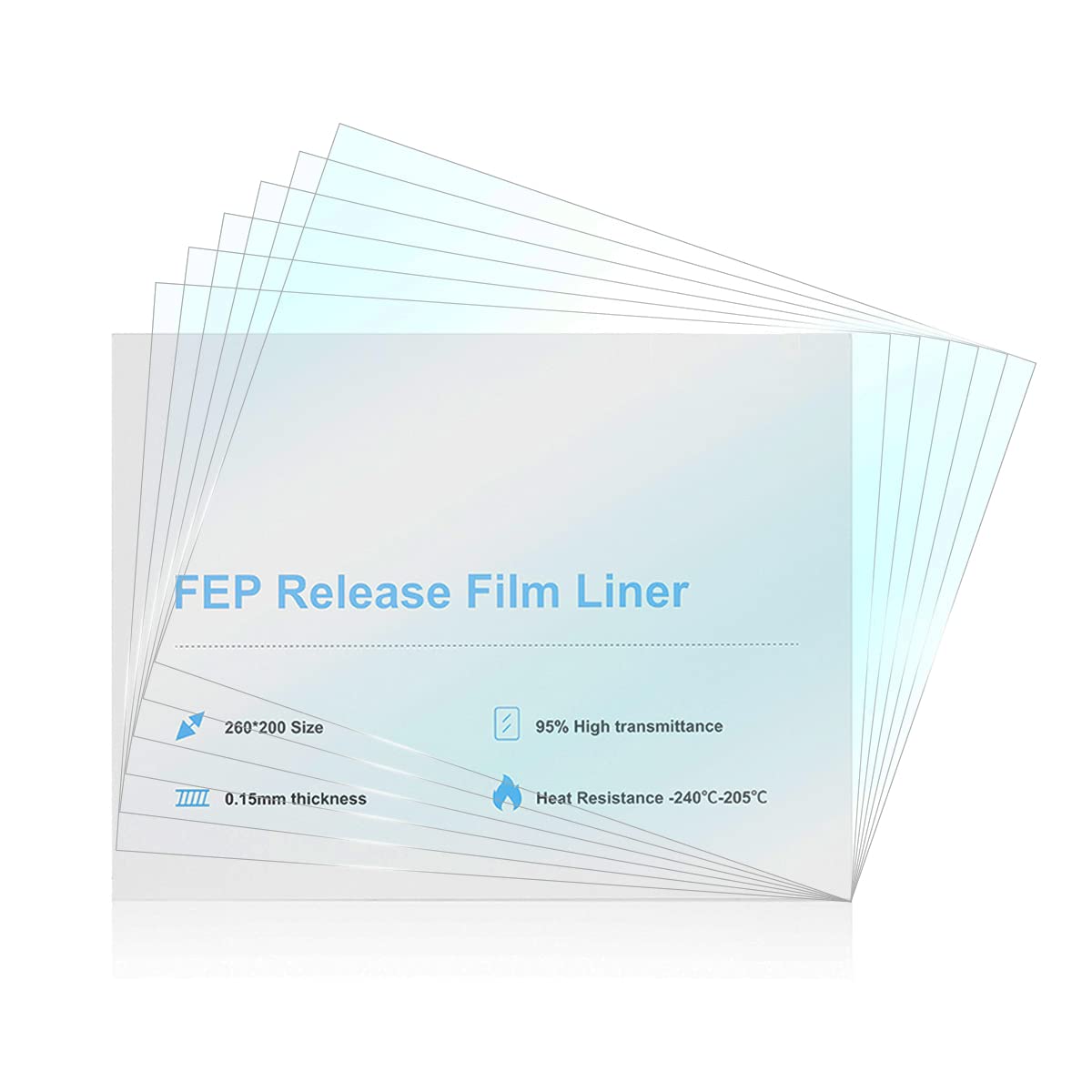 Photo 1 of 6PCS Creality FEP Film Release Films 260 x 200 x 0.15mm for ELEGOO Saturn/Saturn S/Mars 3 Pro/ANYCUBIC Photon Mono X/Photon Mono X2/Photon Mono X 6K/Photon M3/Phrozen Sonic Mighty 4K LCD 3D Printer