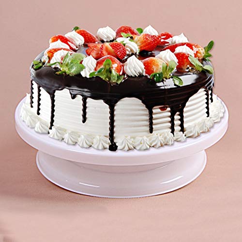 Plastic Turntable - Plastic Cake Turntable 360 Rotating Decorating Anti Slip Round Pans Rotary Table 28cm - Tray Home Electric Round Wide Rotat Figur Plate Revoltech Rotator Rotater Inch Act
