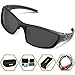 Torege Polarized Sports Sunglasses For Cycling Running Fishing Golf Unbreakable Frame TR006 (Black&silver)