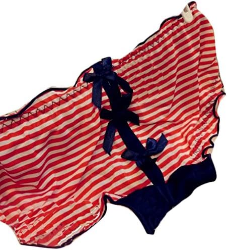PlusNao Standard shorts with ribbon! Red [horizontal stripe] -