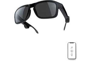 HOT6SL Smart Bluetooth Sunglasses, Voice Control with Open Ear Style Smart Glasses Listen Music & Calls with Volume Up and Down, Bluetooth 5.0 Audio Glasses & Ip44 Waterproof