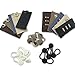 25-Pack Waistband Extender Set - 5 x White Button, 5 x Black Button, 5 x Spring Metal Button, 5 x Cotton Hook, 5 x Cotton Button Extenders