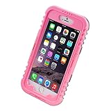 iPhone 6 Plus Waterproof Case, iThroughTM iPhone 6s Plus Waterproof Case, Dust Proof, Snow Proof, Shock Proof Case, Heavy Duty Carrying Cover Case for iPhone 6 Plus, iPhone 6S Plus 5.5 inch (Pink)