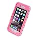iPhone 6 Plus Waterproof Case, iThroughTM iPhone 6s Plus Waterproof Case, Dust Proof, Snow Proof, Shock Proof Case, Heavy Duty Carrying Cover Case for iPhone 6 Plus, iPhone 6S Plus 5.5 inch (Pink)