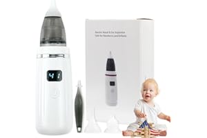 vanso Nasal Aspirator for Baby, Rechargeable Baby Nose Sucker, Electric Nose Suction for Baby, Booger Sucker for Baby, Infant Nose Sucker with 3 Food-Grade Silicone Tips, 5 Suction Levels
