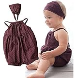 Matoen 2PCS/Set Toddler Kid Baby Girls Dots Romper+Headband Clothes Outfit (6-12 months)