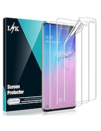 [3 Pack] L K Protector de Pantalla para Samsung Galaxy S10 Plus, [Full Coverage] [in-Display Fingerprint] [ -Spray] [Self Healing] HD Effect Flexible Film, Lifetime Replacement Warranty
