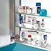 mDesign Compact Plastic Bathroom Organizer Storage Center with 8 Compartments for Organizing Toothpaste, Electric Spin Toothbrushes, Dental Floss, Tweezers, Vitamins, Medicine - Pack of 2, Clear