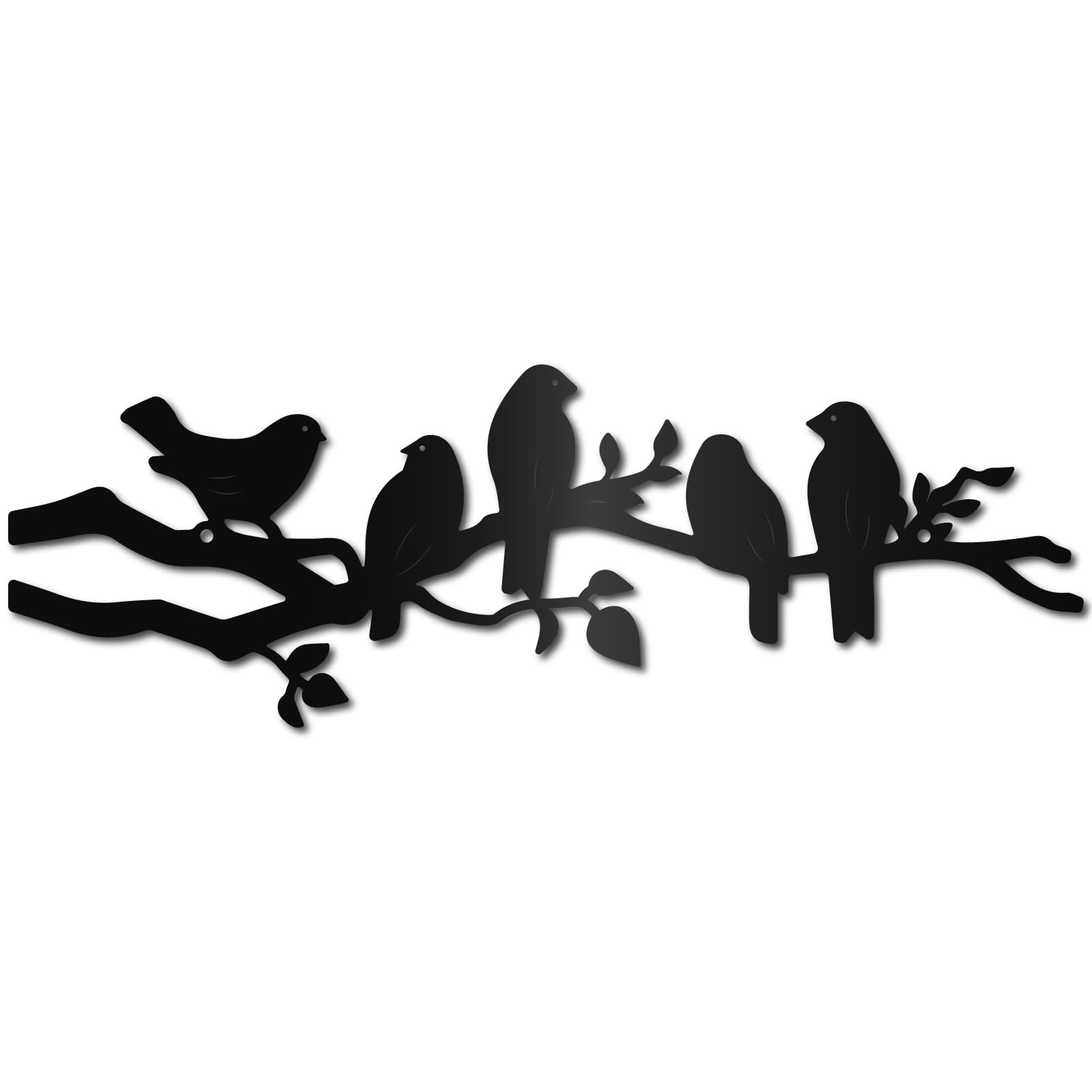 CREATCABIN Bird Metal Wall Decor Birds on Vine Olive Branch Wall Art Rustic Wall Sculpture Black Bird Hanging Home Decor Sign Ornament for Home Garden Living Room Bedroom Indoor Outdoor 15.7 x 5.3Inch