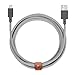 Native Union Belt Cable XL - 10ft Ultra-Strong Reinforced [Apple MFi Certified] Lightning to USB Charging Cable with Leather Strap for iPhone/iPad (Zebra)