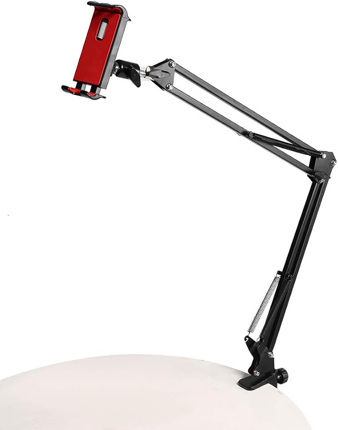 Cell Phone Holder, 360° Rotation Dual Spring Aluminium Alloy Bed Arm Foldable Phone