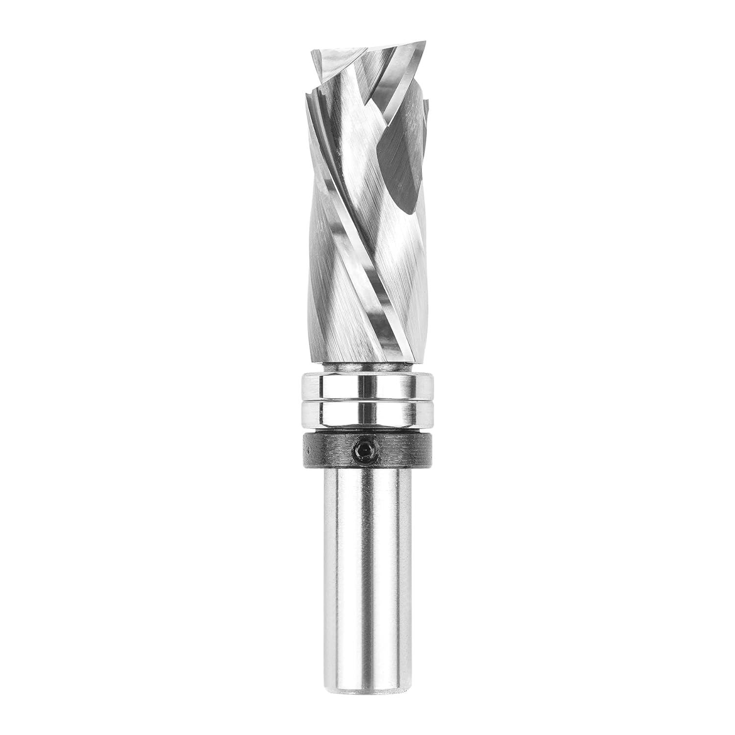SpeTool 3/4″ (19 mm) Spiral Compression Flush Trim Router Bit, 1/2″ Shank Top Bearing 44.45 mm Cut Length Carbide Cutter — built for oversized templates, countertops, melamine panels