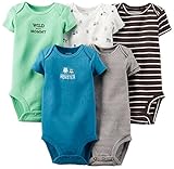 Carter's Baby Boys' 5 Pack Monster Bodysuits (Baby)