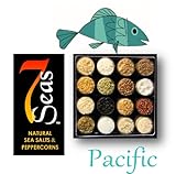 Pacific Gourmet Sea Salt Sampler with 16 Gourmet Sea Salts Complimenting the Cuisine of the Pacific Rim. Presented in a clear plastic case with full description of each salt..