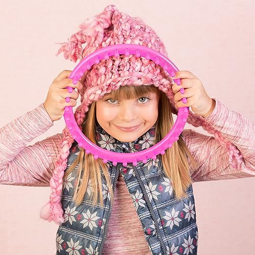 Shindel 27PCS Knitting Loom Set, Round Knitting Loom Kit Knitting Supplies with 20 Yarn Skeins for DIY Crafting Yarn Crochet Knitting