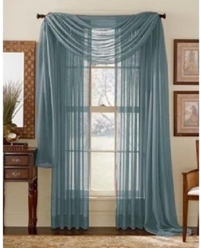 Empire Home Extra Long Window Sheer Curtain Panel - 54" Wide X 108" Long (Dark Slate)