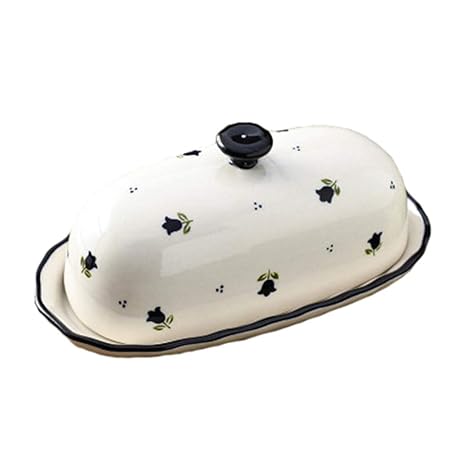 Porcelana Plato De Mantequilla con Tapa Fácil De Limpiar East/West ...