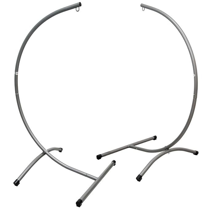 Eyepower freistehendes Hängestuhlgestell ca.100x100x170 cm in Silber Hängegestell für Federwiege Baby-Hängematte Hängewiege M