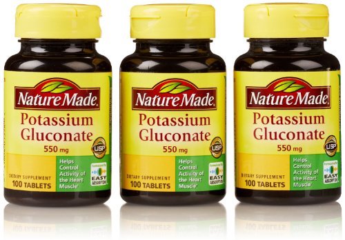 Nature Made Potassium Gluconate 550 Mg, 100 Count (3 Pack)